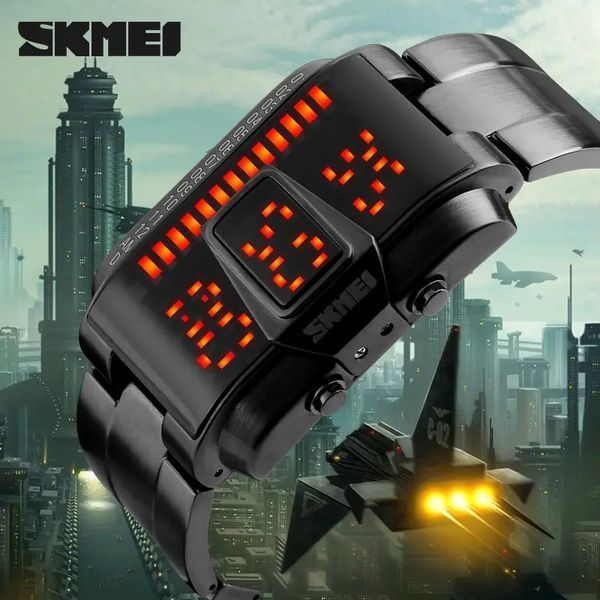 Чоловічий унікальний наручний годинник Skmei 1179 (Чорний) L9007181 фото