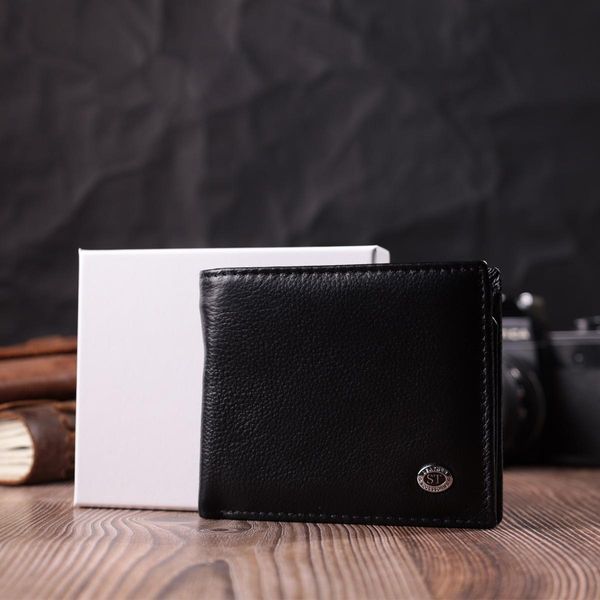 Чоловічий гаманець із натуральної шкіри ST Leather 22457 Чорний b22457 фото