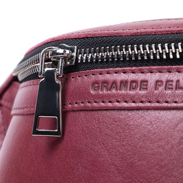 Бананка для жінок з натуральної шкіри GRANDE PELLE 22815 Рожева b22815 фото