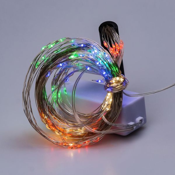 Гирлянда светодиодная конский хвост 2 метра 200LED Роса 10 нитей Цветная 173309ML фото