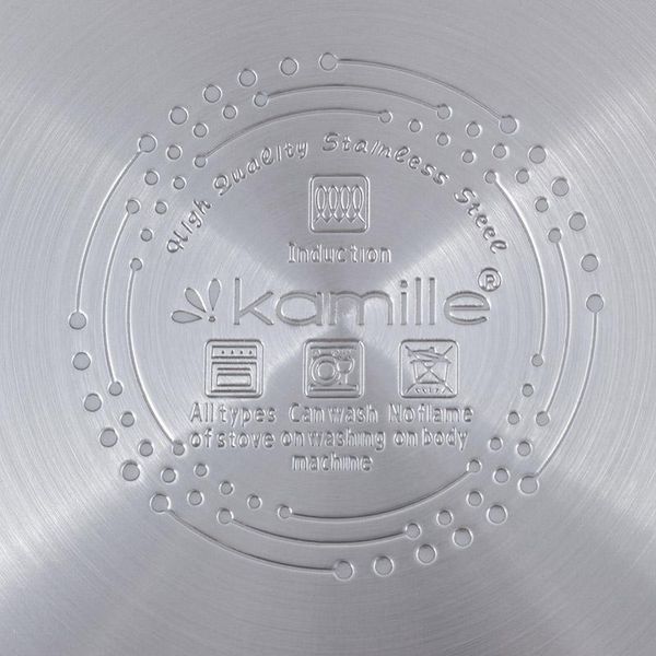 Набір 2 каструлі Kamille Casserote 1.5 л і 2.4 л з нержавіючої сталі зі скляними кришками KM-5860 фото
