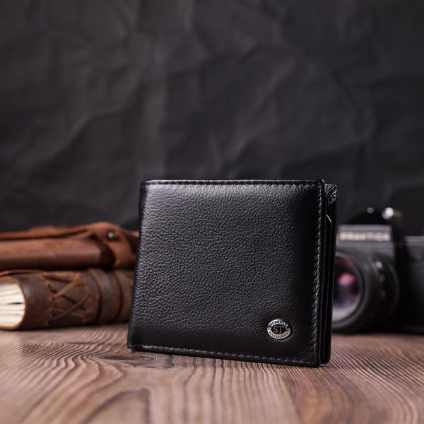 Чоловічий гаманець із натуральної шкіри ST Leather 22457 Чорний b22457 фото
