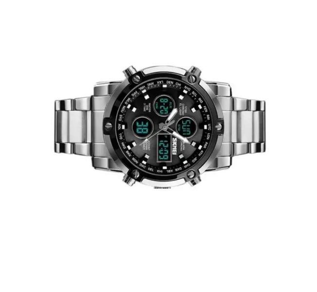 Класичний наручний годинник Skmei 1389 сріблястий з чорним L13899 фото