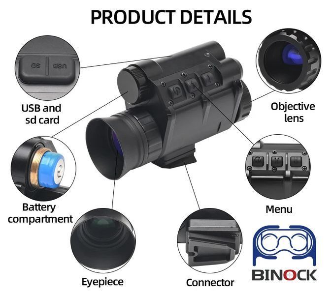 Прилад монокуляр нічного бачення NVG30 Wi-Fi 940nm + кріплення на шолом + акумулятор L900784 фото