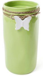 Ваза для цветов Flowers Garden "Бабочка" 26см керамическая, зеленая BD-902-139 фото