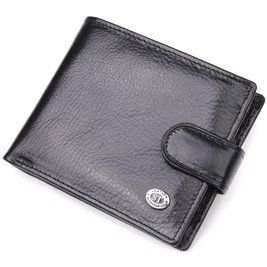 Мужской бумажник из натуральной гладкой кожи в два сложения ST Leather 19409 Черный b19409 фото