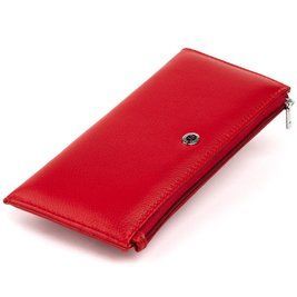 Горизонтальный тонкий кошелек из кожи женский ST Leather 19330 Красный b19330 фото