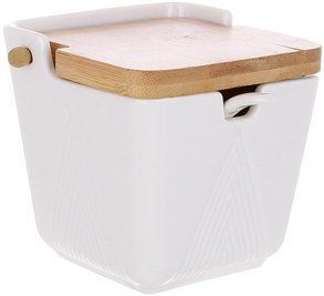 Банка Ceram-Bamboo для цукру, солі, спецій з бамбуковою кришкою відкидною 10.5х9.5см BD-289-410 фото