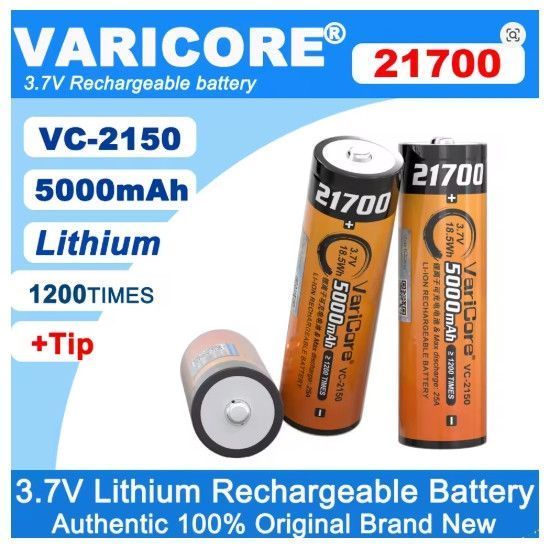 Аккумулятор 21700 VariCore VC-2150 5000mAh 3.7V JT заостренный наконечник 25A L719434 фото