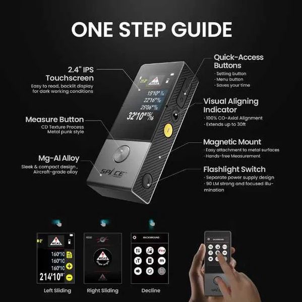 Цифровой лазерный дальномер рулетка Mileseey D9 Pro 100м L712303 фото