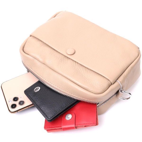 Сумка для женщин из натуральной мягкой кожи Vintage 22437 Бежевая b22437 фото
