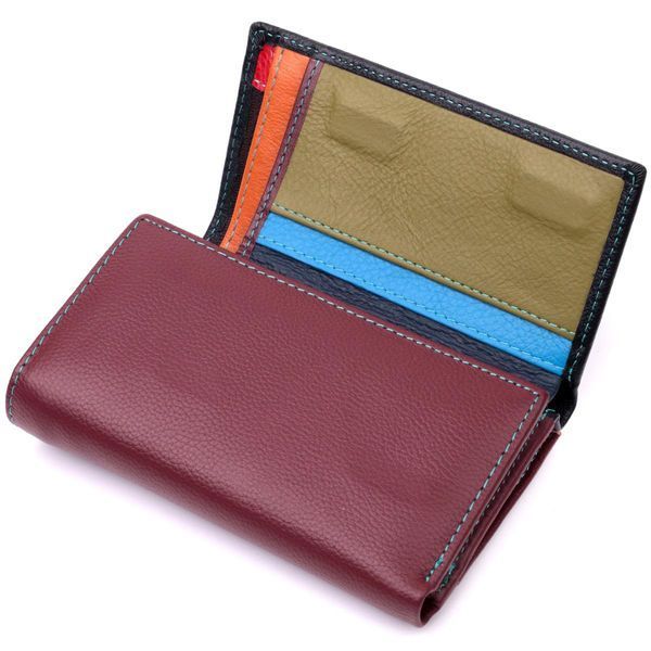 Вместительный кожаный кошелек в три сложения для женщин ST Leather 19444 Разноцветный b19444 фото