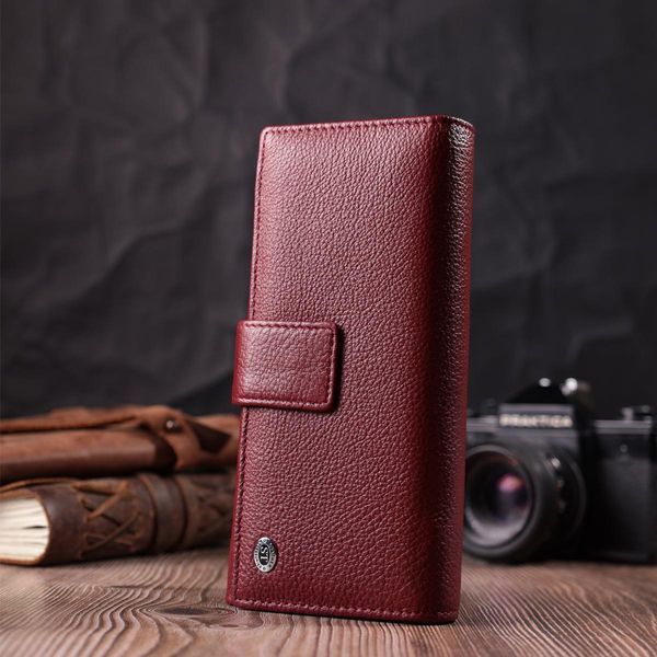 Кошелек для женщин на четыре отделения для купюр из натуральной кожи ST Leather 22550 Бордовый b22550 фото