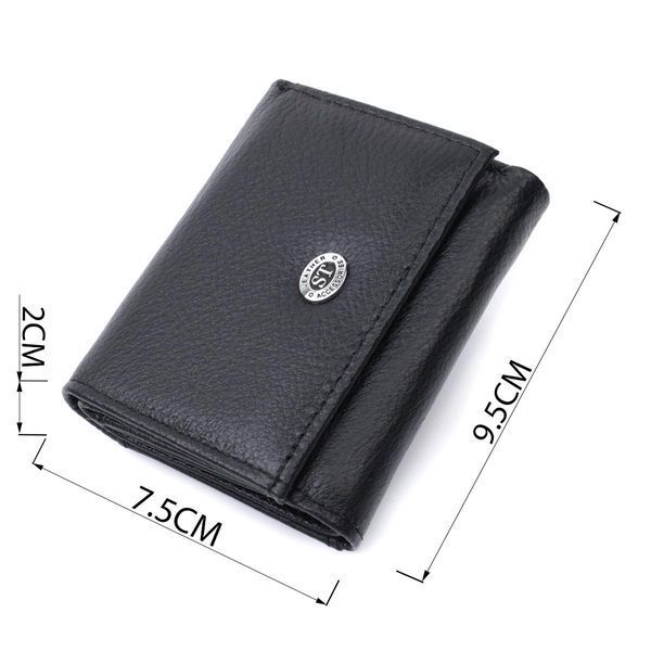 Небольшое женское портмоне с монетницей из натуральной кожи ST Leather 22730 Черный b22730 фото
