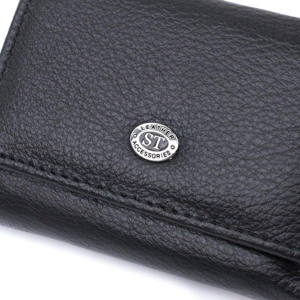 Небольшое женское портмоне с монетницей из натуральной кожи ST Leather 22730 Черный b22730 фото