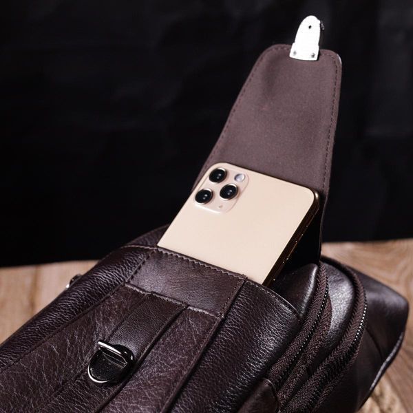 Удобная мужская сумка через плечо из натуральной кожи Vintage 21306 Коричневая b21306 фото