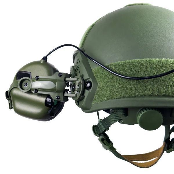 Тактический комплект шлем Fast + наушники Earmor М31 + крепление Чебурашка (Оливковый) L L9003491 фото
