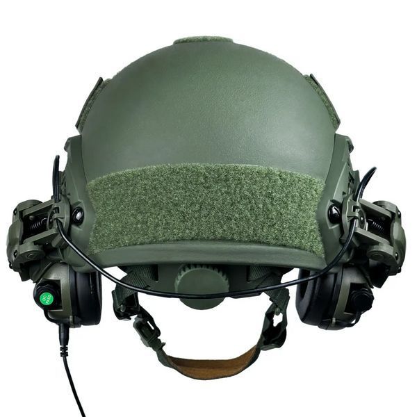 Тактический комплект шлем Fast + наушники Earmor М31 + крепление Чебурашка (Оливковый) L L9003491 фото