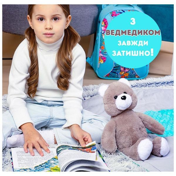 Іграшка м'яконабивна пухнастий Ведмедик 35 см Сірий RT-МС 080501-11 фото