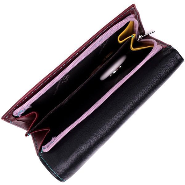 Вместительный кожаный кошелек в три сложения для женщин ST Leather 19444 Разноцветный b19444 фото