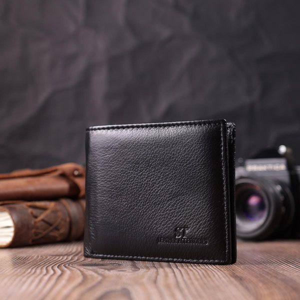 Шкіряне чоловіче портмоне із затискачем ST Leather 22481 Чорний b22481 фото