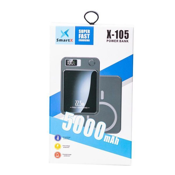 Беспроводной повербанк с быстрой зарядкой на 5000 mah USB-C/USB-A X105 фото