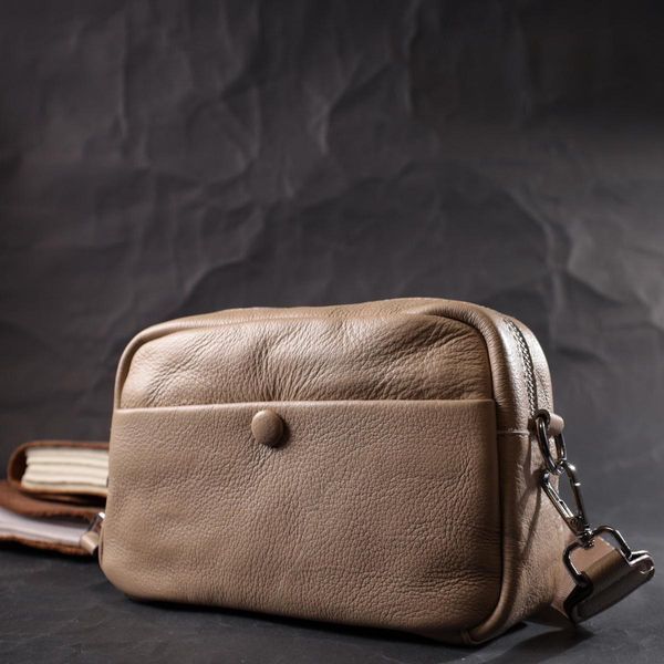 Сумка для женщин из натуральной мягкой кожи Vintage 22437 Бежевая b22437 фото