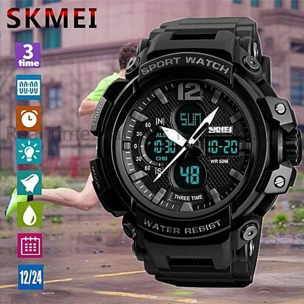 Мужские наручные часы Skmei 1343 Halk Черные L134322 фото