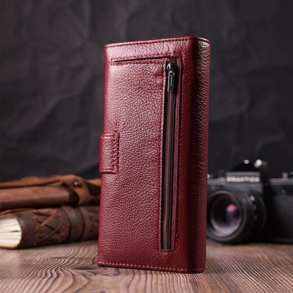 Кошелек для женщин на четыре отделения для купюр из натуральной кожи ST Leather 22550 Бордовый b22550 фото