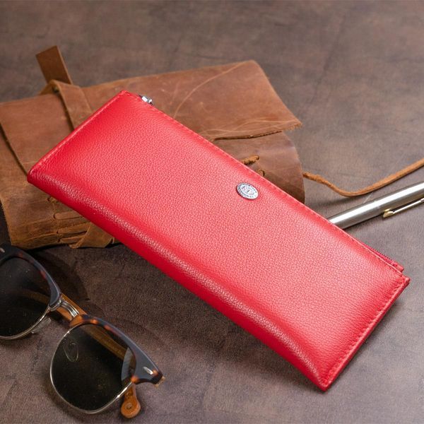 Горизонтальний тонкий гаманець зі шкіри жіночий ST Leather 19330 Червоний b19330 фото