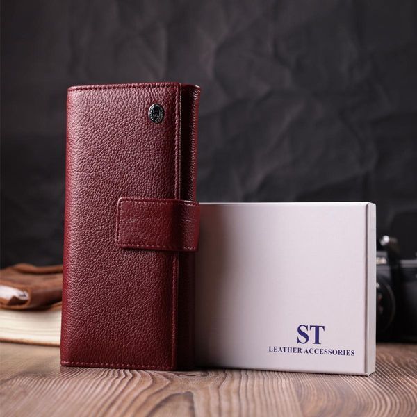 Кошелек для женщин на четыре отделения для купюр из натуральной кожи ST Leather 22550 Бордовый b22550 фото