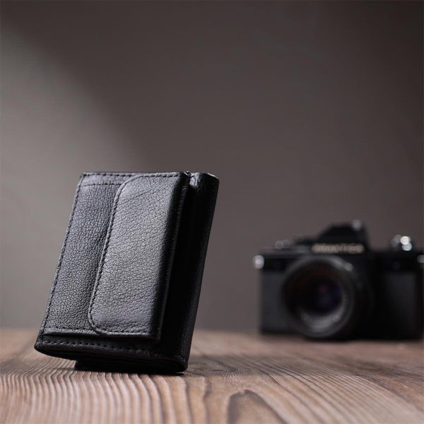 Небольшое женское портмоне с монетницей из натуральной кожи ST Leather 22730 Черный b22730 фото