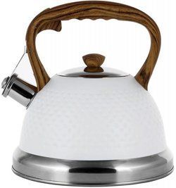 Чайник Kamille Whistling Kettle White 2.7л из нержавеющей стали со свистком KM-1098-WH фото