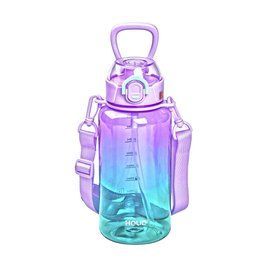 Бутылка для воды 1 л с мундштуком и ремешком, сиреневая HP-14-31V фото