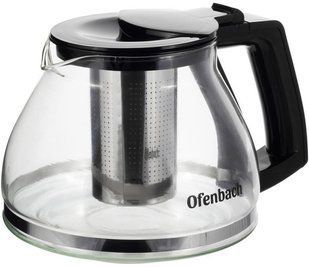 Чайник скляний заварювальний Ofenbach 1300 мл зі знімним ситечком NB-100613M фото