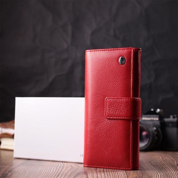 Женский кошелек на четыре отделения для купюр из натуральной кожи ST Leather 22549 Красный b22549 фото