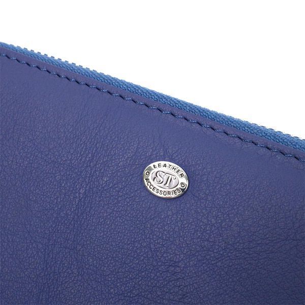 Женский кошелек-клатч с двумя отделениями на молниях ST Leather 19431 Синий b19431 фото