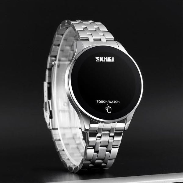 Чоловічий наручний світлодіодний годинник Skmei 1579 light сріблястий L15799 фото