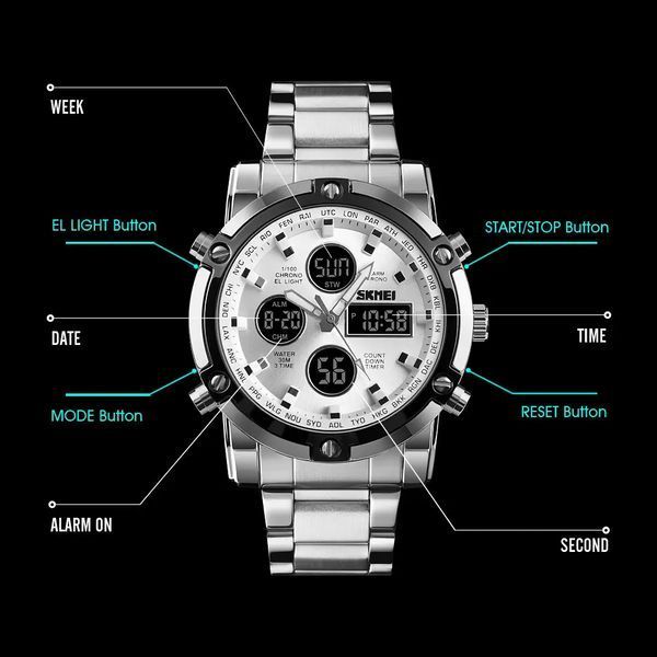 Класичний наручний годинник Skmei 1389 сріблястий з білим L138991 фото