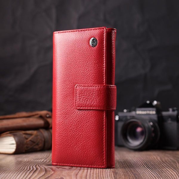 Женский кошелек на четыре отделения для купюр из натуральной кожи ST Leather 22549 Красный b22549 фото