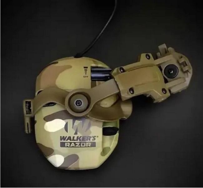 Тактичні навушники на шолом Walkers Razor + кріплення OPS Core (Чебурашки) Мультикам L9008880 фото