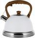Чайник Kamille Whistling Kettle White 2.7л з нержавіючої сталі зі свистком KM-1098-WH фото 1