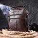 Удобная мужская сумка с ручкой кожаная 21276 Vintage Коричневая b21276 фото 8