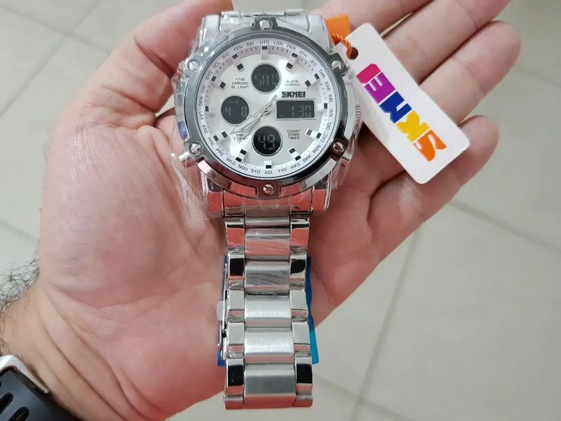 Класичний наручний годинник Skmei 1389 сріблястий з білим L138991 фото