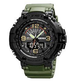 Мужские спортивные наручные часы Skmei 1617 Зеленые L9003210 фото