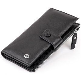 Кошелек кожаный женский на хлястике с кнопкой ST Leather 19280 Черный b19280 фото