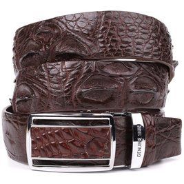Ремень-автомат CROCODILE LEATHER 18240 из натуральной кожи крокодила Коричневый b18240 фото