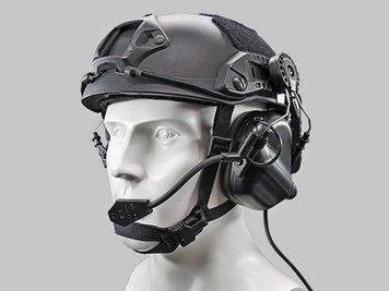 Тактичні активні навушники Earmor M32Н з кріпленням і гарнітурою під шолом Чорний L320091 фото
