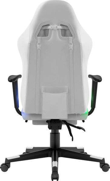 Геймерське крісло Defender Watcher поліуританове з RGB підсвічуванням та підніжкою (Біле) L7032361 фото