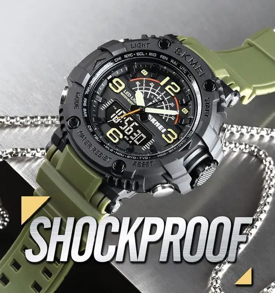 Мужские спортивные наручные часы Skmei 1617 Зеленые L9003210 фото